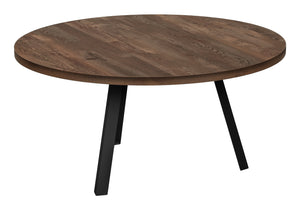 Monarch Specialties Coffee Table, Accent, Cocktail, Round, Living Room, 36"Dia, Brown Laminate, Black Metal, Contemporary, Modern Brown,Black, Black Mdf,Laminate,Metal,Particle Board I 7814