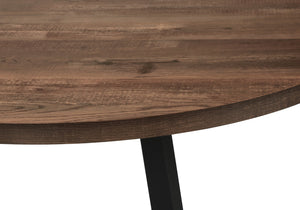 Monarch Specialties Coffee Table, Accent, Cocktail, Round, Living Room, 36"Dia, Brown Laminate, Black Metal, Contemporary, Modern Brown,Black, Black Mdf,Laminate,Metal,Particle Board I 7814