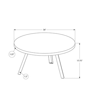 Monarch Specialties Coffee Table, Accent, Cocktail, Round, Living Room, 36"Dia, Brown Laminate, Black Metal, Contemporary, Modern Brown,Black, Black Mdf,Laminate,Metal,Particle Board I 7814