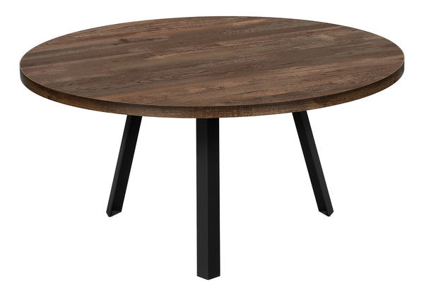 Monarch Specialties Coffee Table, Accent, Cocktail, Round, Living Room, 36"Dia, Brown Laminate, Black Metal, Contemporary, Modern Brown,Black, Black Mdf,Laminate,Metal,Particle Board I 7814