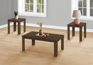 Monarch Specialties Table Set, 3pcs Set, Coffee, End, Side, Accent, Living Room, Walnut Laminate, Transitional Walnut Particle Board,Laminate I 7862p