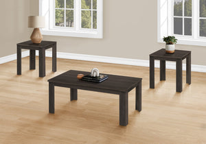 Monarch Specialties Table Set, 3pcs Set, Coffee, End, Side, Accent, Living Room, Brown Laminate, Transitional Oak Particle Board,Laminate I 7863p