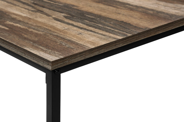 Monarch Specialties Table Set, 3pcs Set, Coffee, End, Black Metal, Brown Reclaimed Laminate, Contemporary, Modern Brown,Black, Black Particle Board,Metal I 7893p