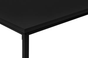 Monarch Specialties Table Set, 3pcs Set, Coffee, End, Black Metal, Black Laminate, Contemporary, Modern Black Particle Board,Metal I 7894p