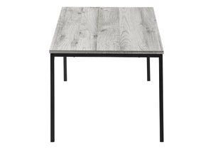 Monarch Specialties Table Set, 3pcs Set, Coffee, End, Black Metal, Grey Laminate, Contemporary, Modern Grey,Black, Black Particle Board,Metal I 7896p