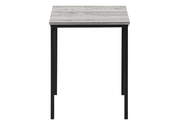 Monarch Specialties Table Set, 3pcs Set, Coffee, End, Black Metal, Grey Laminate, Contemporary, Modern Grey,Black, Black Particle Board,Metal I 7896p