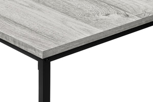 Monarch Specialties Table Set, 3pcs Set, Coffee, End, Black Metal, Grey Laminate, Contemporary, Modern Grey,Black, Black Particle Board,Metal I 7896p