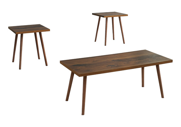 Monarch Specialties Table Set, 3pcs Set, Accent, Coffee, End, Living Room, Dark Walnut, Contemporary, Modern Walnut Particle Board,Solid Wood I 7899p