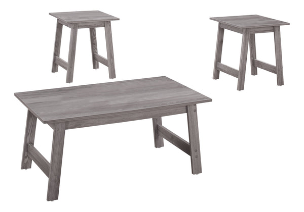 Monarch Specialties Table Set, 3pcs Set, Coffee, End, Side, Accent, Living Room, Grey Laminate, Transitional Grey Particle Board,Laminate I 7932p