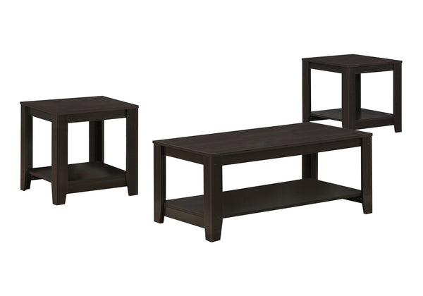 Monarch Specialties Table Set, 3pcs Set, Coffee, End, Side, Accent, Living Room, Brown Laminate, Transitional Espresso Particle Board,Laminate I 7990p