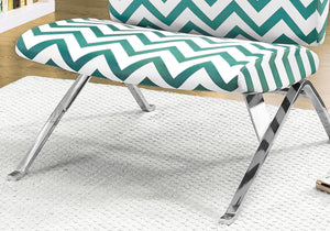 Monarch Specialties Accent Chair, Armless, Fabric, Living Room, Bedroom, Green Fabric, Chrome Metal, Contemporary, Modern Teal Foam,Mdf,Metal,Particle Board,Cotton,Polyester,Polyester Blend I 8136