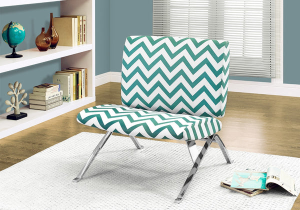 Monarch Specialties Accent Chair, Armless, Fabric, Living Room, Bedroom, Green Fabric, Chrome Metal, Contemporary, Modern Teal Foam,Mdf,Metal,Particle Board,Cotton,Polyester,Polyester Blend I 8136