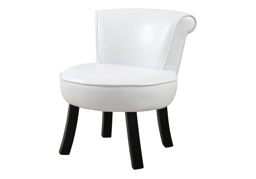 Monarch Specialties Juvenile Chair, Accent, Kids, Upholstered, White Leather Look, Contemporary, Modern White Foam,Solid Wood,Leather,Look I 8155