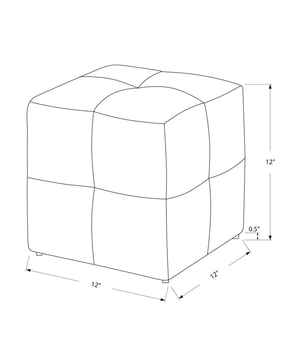 Monarch Specialties Ottoman, Pouf, Footrest, Foot Stool, Set Of 2, Juvenile, Beige Fabric, Transitional Beige,Black, Black Foam,Solid Wood I 8162