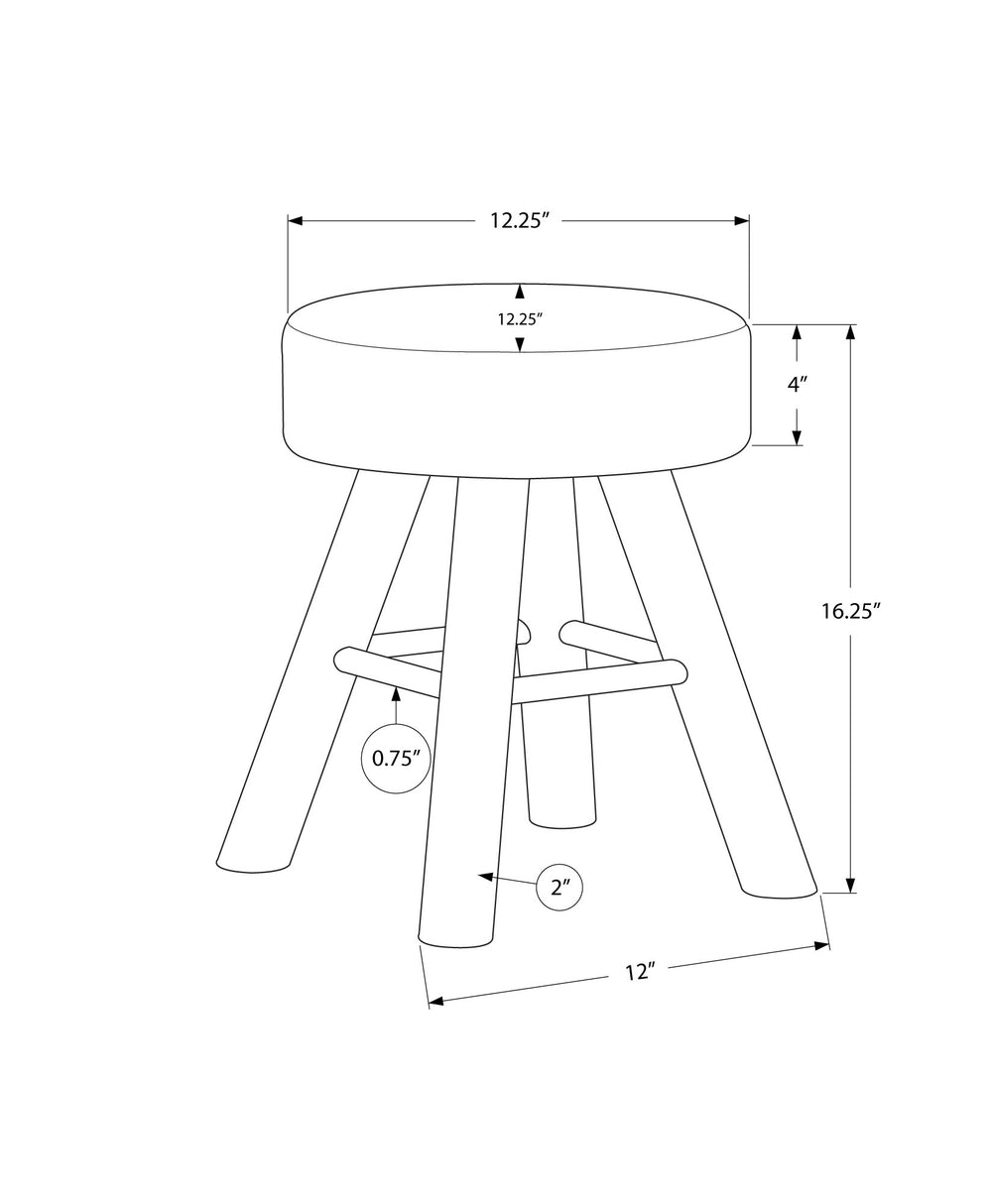Monarch Specialties Ottoman, Pouf, Footrest, Foot Stool, 12" Round, Pink Velvet, Natural Wood Legs, Contemporary, Modern Pink,Natural, Natural Foam,Solid Wood,Velvet I 9007
