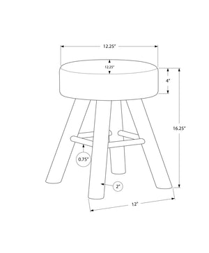 Monarch Specialties Ottoman, Pouf, Footrest, Foot Stool, 12" Round, Pink Velvet, Natural Wood Legs, Contemporary, Modern Pink,Natural, Natural Foam,Solid Wood,Velvet I 9007