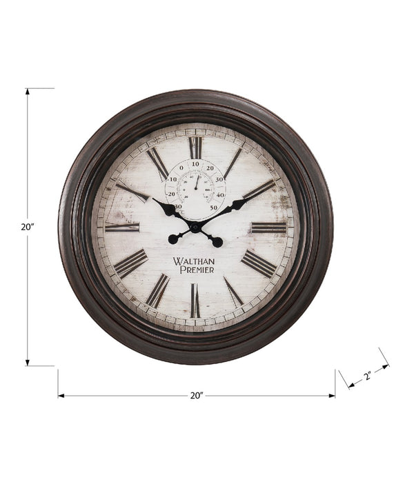 Monarch Specialties Clocks, 20" Round, Wall Clock, Brown, Transitional Brown Plastic,Glass,Metal I 9040