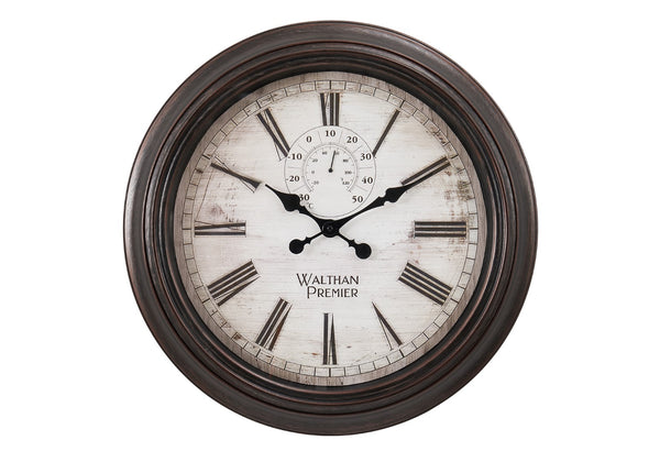 Monarch Specialties Clocks, 20" Round, Wall Clock, Brown, Transitional Brown Plastic,Glass,Metal I 9040