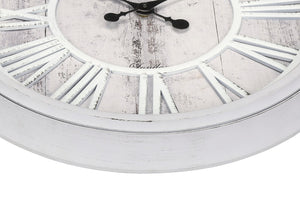 Monarch Specialties Clocks, 20" Round, Wall Clock, Grey, Transitional Grey Plastic,Glass,Metal I 9043
