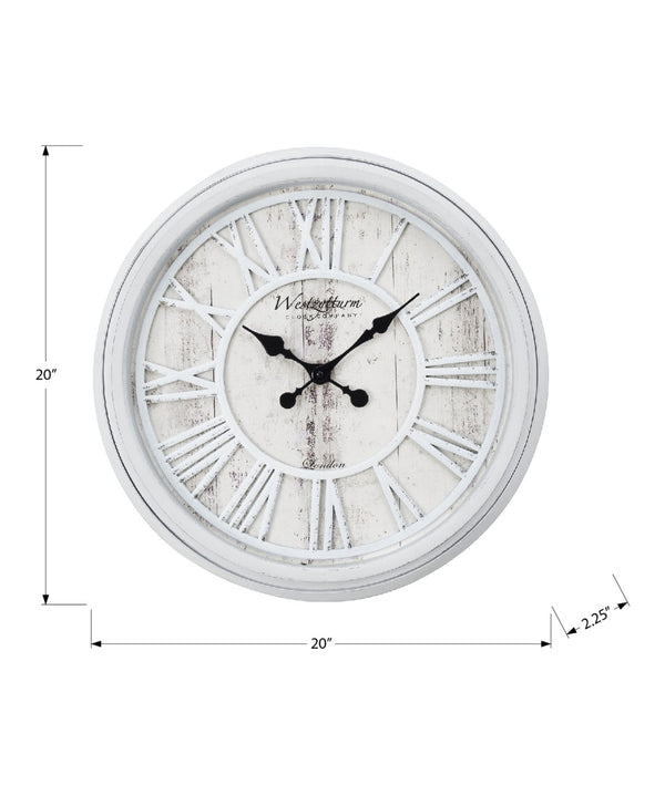 Monarch Specialties Clocks, 20" Round, Wall Clock, Grey, Transitional Grey Plastic,Glass,Metal I 9043