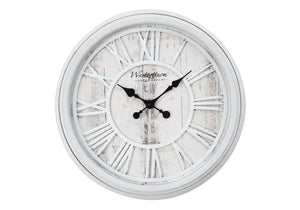 Monarch Specialties Clocks, 20" Round, Wall Clock, Grey, Transitional Grey Plastic,Glass,Metal I 9043