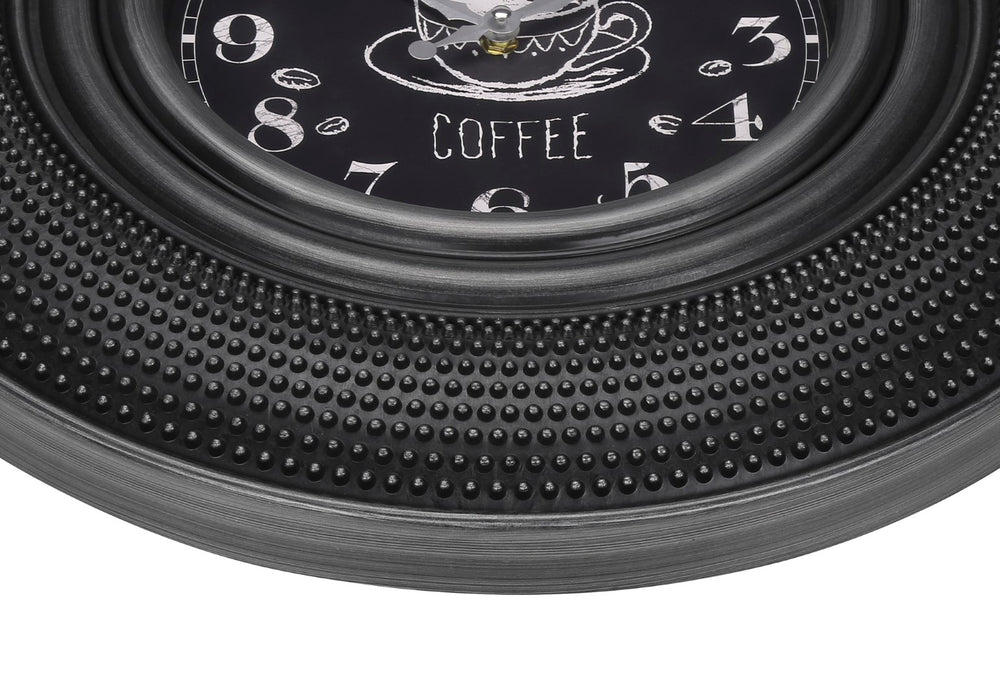 Monarch Specialties Clocks, 20" Round, Charcoal Grey, Transitional Grey Plastic,Glass,Metal I 9044