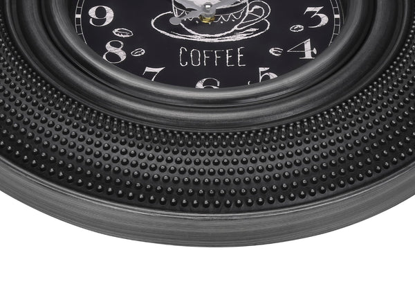 Monarch Specialties Clocks, 20" Round, Charcoal Grey, Transitional Grey Plastic,Glass,Metal I 9044