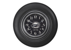 Monarch Specialties Clocks, 20" Round, Charcoal Grey, Transitional Grey Plastic,Glass,Metal I 9044