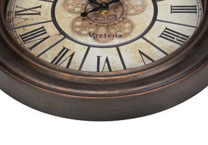 Monarch Specialties Clocks, 15" Round, Wall Clock, Antique Brown, Transitional Brown Plastic,Glass,Metal I 9081