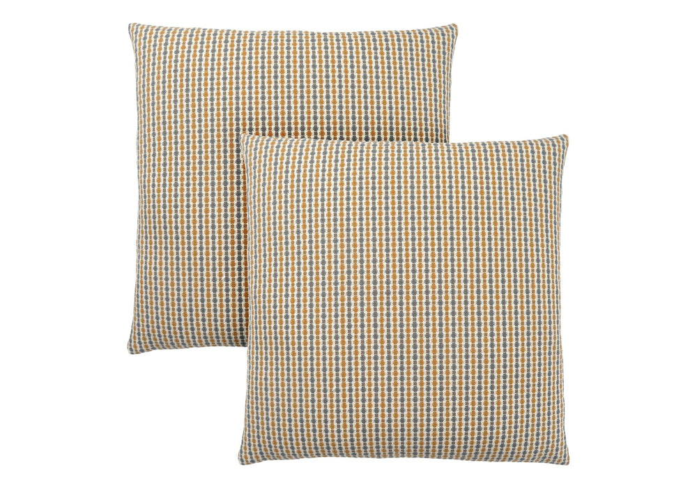 Monarch Specialties Pillows, Set Of 2, 18 X 18 Square, Insert Included, Decorative Throw, Accent, Sofa, Couch, Bedroom, Gold And Grey Hypoallergenic Polyester, Modern Gold,Grey, Grey Polyester I 9235