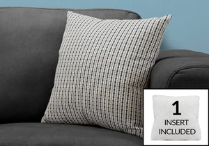 Monarch Specialties Pillows, 18 X 18 Square, Insert Included, Decorative Throw, Accent, Sofa, Couch, Bedroom, Grey And Black Hypoallergenic Polyester, Modern Grey,Black, Black Polyester I 9236