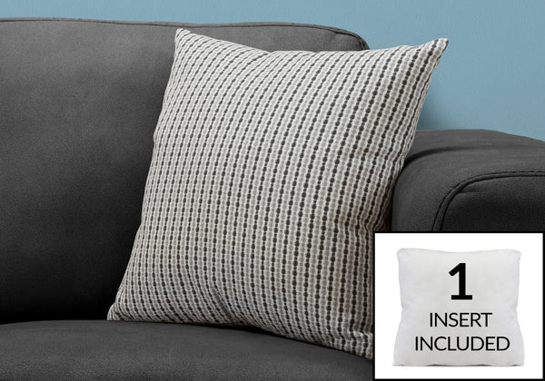 Monarch Specialties Pillows, 18 X 18 Square, Insert Included, Decorative Throw, Accent, Sofa, Couch, Bedroom, Grey And Black Hypoallergenic Polyester, Modern Grey,Black, Black Polyester I 9236