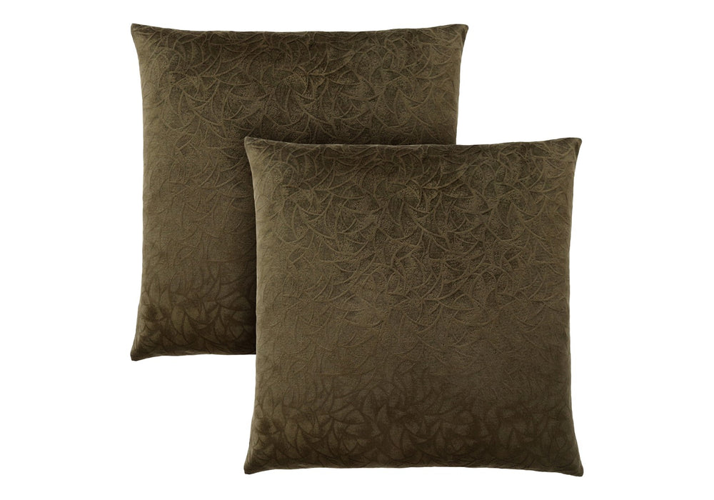 Monarch Specialties Pillows, Set Of 2, 18 X 18 Square, Insert Included, Decorative Throw, Accent, Sofa, Couch, Bedroom, Green Hypoallergenic Polyester, Modern Green Polyester I 9263