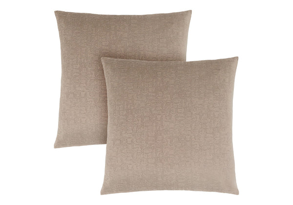 Monarch Specialties Pillows, Set Of 2, 18 X 18 Square, Insert Included, Decorative Throw, Accent, Sofa, Couch, Bedroom, Beige Hypoallergenic Polyester, Modern Taupe Polyester I 9271