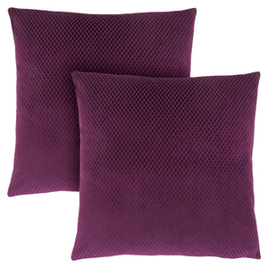Monarch Specialties Pillows, Set Of 2, 18 X 18 Square, Insert Included, Decorative Throw, Accent, Sofa, Couch, Bedroom, Modern Purple Polyester I 9303