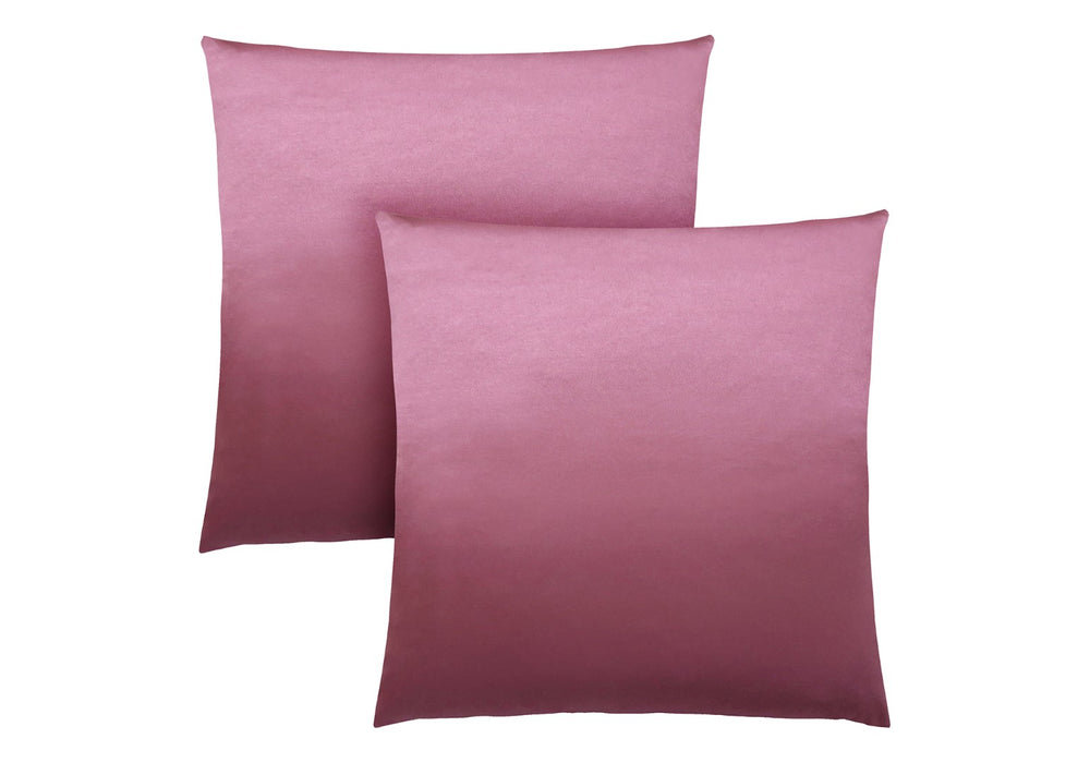 Monarch Specialties Pillows, Set Of 2, 18 X 18 Square, Insert Included, Decorative Throw, Accent, Sofa, Couch, Bedroom, Pink Hypoallergenic Polyester, Modern Pink Polyester I 9339