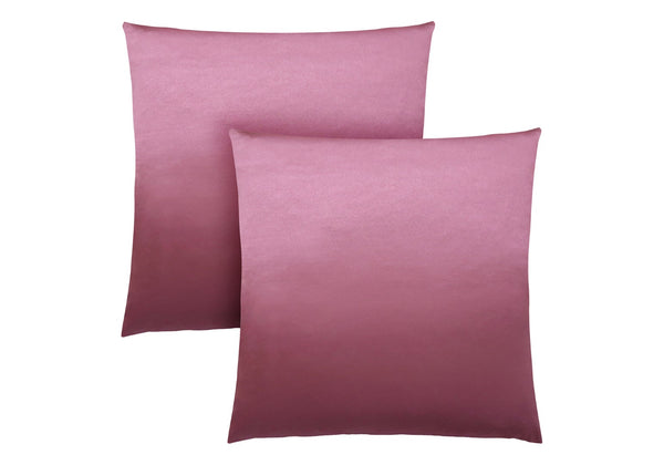 Monarch Specialties Pillows, Set Of 2, 18 X 18 Square, Insert Included, Decorative Throw, Accent, Sofa, Couch, Bedroom, Pink Hypoallergenic Polyester, Modern Pink Polyester I 9339