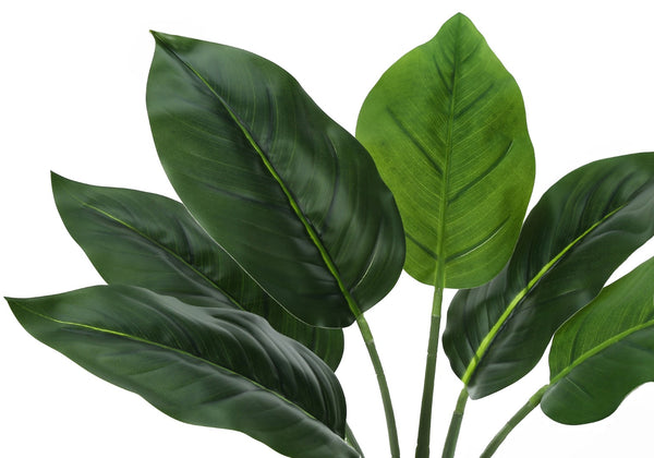 Monarch Specialties Artificial Plant, 17" Tall, Aureum, Indoor, Faux, Fake, Table, Greenery, Potted, Real Touch, Decorative, Green Leaves, White Pot Green,White, White Plastic,Cement,Foam,Metal I 9502