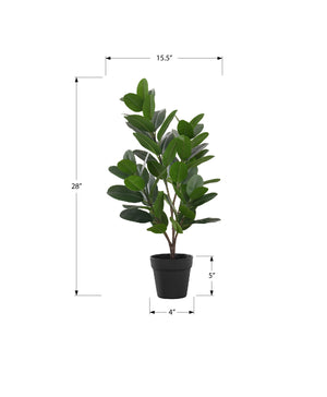 Monarch Specialties Artificial Plant, 28" Tall, Garcinia Tree, Indoor, Faux, Fake, Floor, Greenery, Potted, Real Touch, Decorative, Green Leaves, Black Pot Green,Black, Black Plastic,Cement,Foam,Metal I 9504