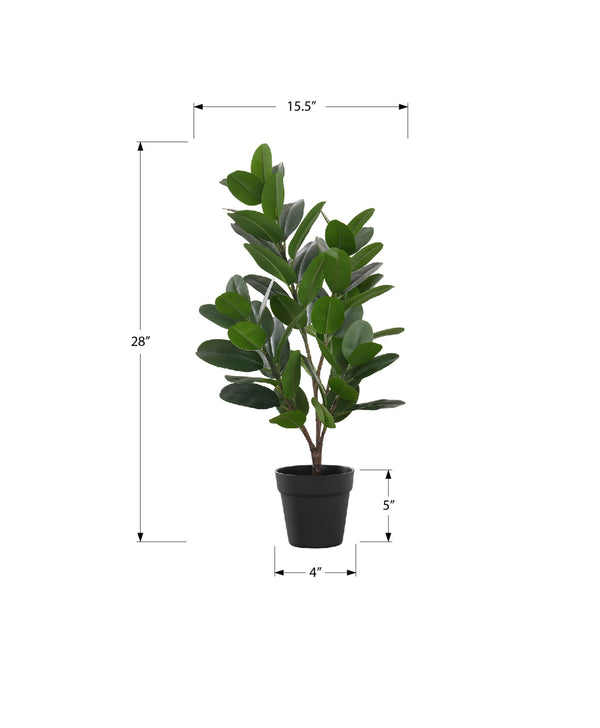 Monarch Specialties Artificial Plant, 28" Tall, Garcinia Tree, Indoor, Faux, Fake, Floor, Greenery, Potted, Real Touch, Decorative, Green Leaves, Black Pot Green,Black, Black Plastic,Cement,Foam,Metal I 9504