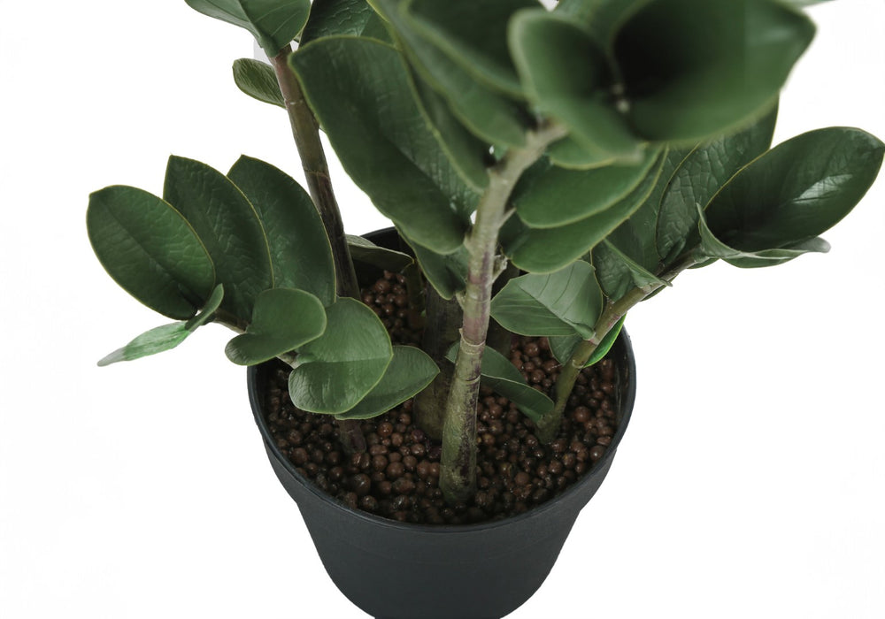 Monarch Specialties Artificial Plant, 29" Tall, Zz Tree, Indoor, Faux, Fake, Floor, Greenery, Potted, Real Touch, Decorative, Green Leaves, Black Pot Green,Black, Black Plastic,Cement,Foam,Metal I 9506