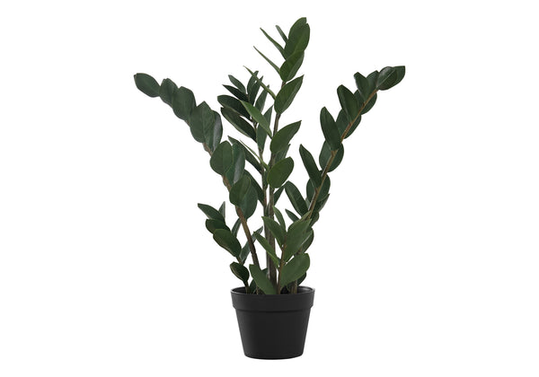 Monarch Specialties Artificial Plant, 29" Tall, Zz Tree, Indoor, Faux, Fake, Floor, Greenery, Potted, Real Touch, Decorative, Green Leaves, Black Pot Green,Black, Black Plastic,Cement,Foam,Metal I 9506
