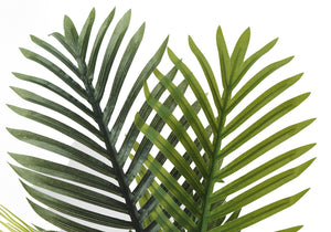 Monarch Specialties Artificial Plant, 28" Tall, Palm Tree, Indoor, Faux, Fake, Floor, Greenery, Potted, Real Touch, Decorative, Green Leaves, White Pot Green,White, White Plastic,Cement,Foam,Metal I 9508