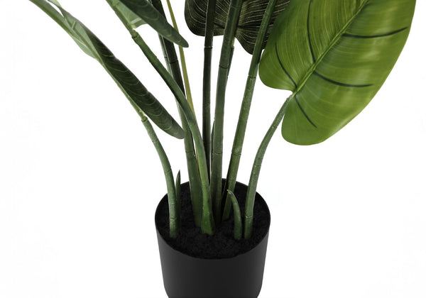 Monarch Specialties Artificial Plant, 37" Tall, Aureum Tree, Indoor, Faux, Fake, Floor, Greenery, Potted, Real Touch, Decorative, Green Leaves, Black Pot Green,Black, Black Plastic,Cement,Foam,Metal I 9509