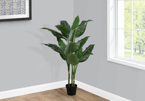 Monarch Specialties Artificial Plant, 42" Tall, Evergreen Tree, Indoor, Faux, Fake, Floor, Greenery, Potted, Decorative, Green Leaves, Black Pot Green,Black, Black Plastic,Cement,Foam,Metal I 9512
