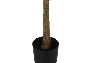 Monarch Specialties Artificial Plant, 47" Tall, Fiddle Tree, Indoor, Faux, Fake, Floor, Greenery, Potted, Real Touch, Decorative, Green Leaves, Black Pot Green,Black, Black Plastic,Cement,Foam,Metal I 9515