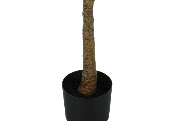 Monarch Specialties Artificial Plant, 47" Tall, Fiddle Tree, Indoor, Faux, Fake, Floor, Greenery, Potted, Real Touch, Decorative, Green Leaves, Black Pot Green,Black, Black Plastic,Cement,Foam,Metal I 9515