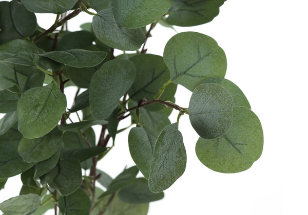 Monarch Specialties Artificial Plant, 46" Tall, Eucalyptus Tree, Indoor, Faux, Fake, Floor, Greenery, Potted, Decorative, Green Leaves, Black Pot Green,Black, Black Plastic,Cement,Foam,Metal I 9518