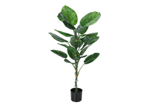 Monarch Specialties Artificial Plant, 54" Tall, Dieffenbachia Tree, Indoor, Faux, Fake, Floor, Greenery, Potted, Real Touch, Decorative, Green Leaves, Black Pot Green,Black, Black Plastic,Cement,Foam,Metal I 9519