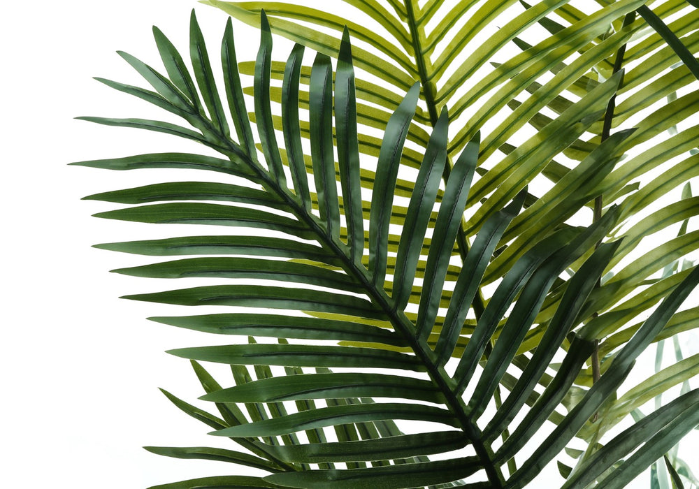 Monarch Specialties Artificial Plant, 57" Tall, Palm Tree, Indoor, Faux, Fake, Floor, Greenery, Potted, Real Touch, Decorative, Green Leaves, Black Pot Green,Black, Black Plastic,Cement,Metal,Polypropylene I 9536